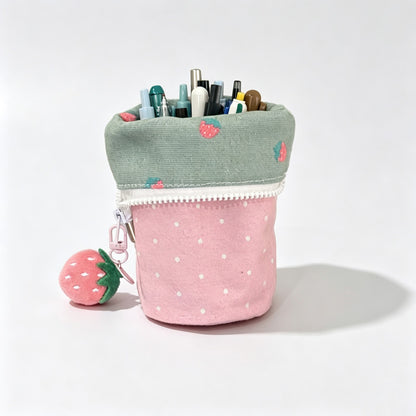 Strawberry Pencil Pouch with Charm