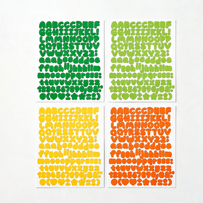 Colorful Alphabet Sticker Sheet Set