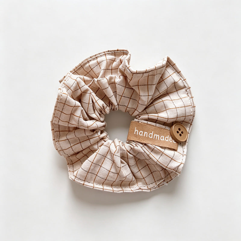 Plaid Fabric Scrunchie Hair Tie