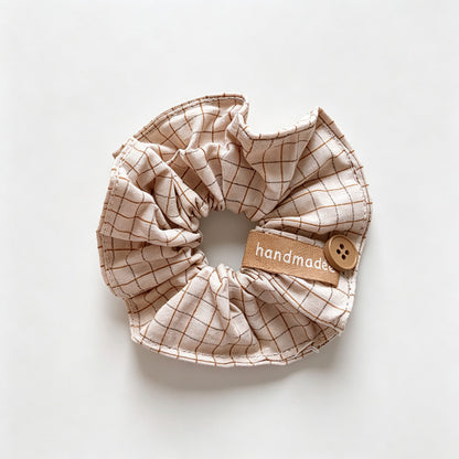 Plaid Fabric Scrunchie Hair Tie