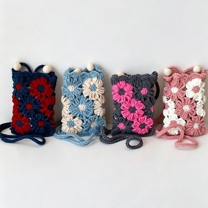 Crochet Flower Phone Pouch