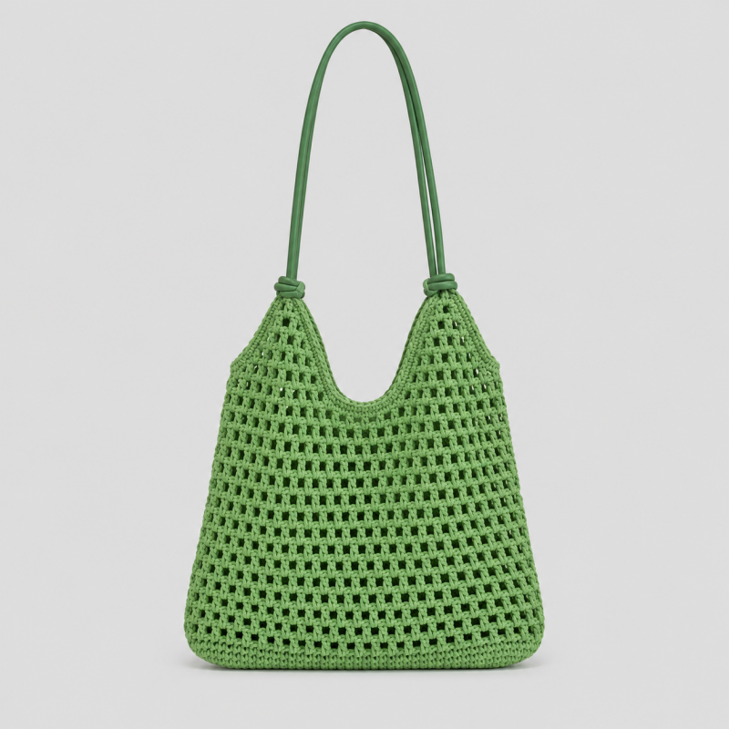 Open Stitch Shoulder Tote Bag