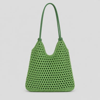Open Stitch Shoulder Tote Bag