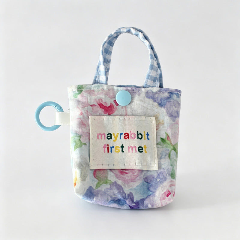 Floral Print Mini Pouch Keychain