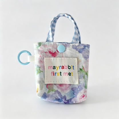 Floral Print Mini Pouch Keychain