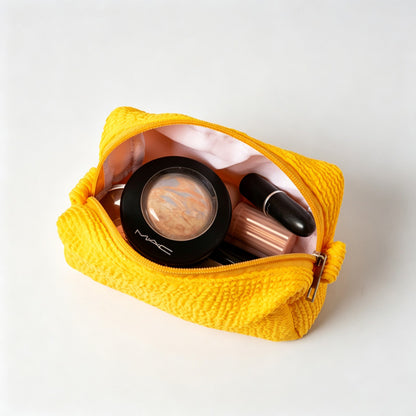 Waffle‑Textured Cosmetic Pouch