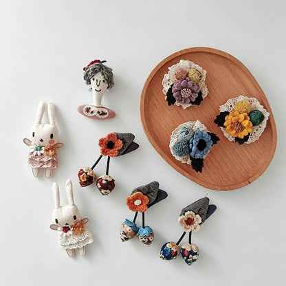 Playful Strawberry Rabbit Floral Brooch