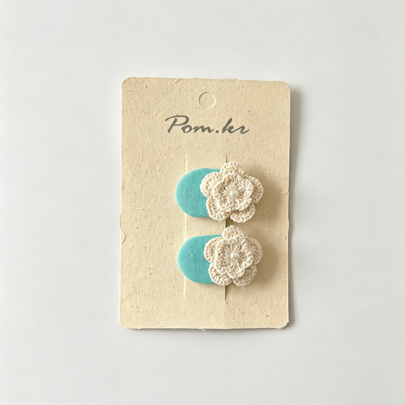 Pastel Pom Hair Clips