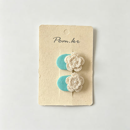 Pastel Pom Hair Clips