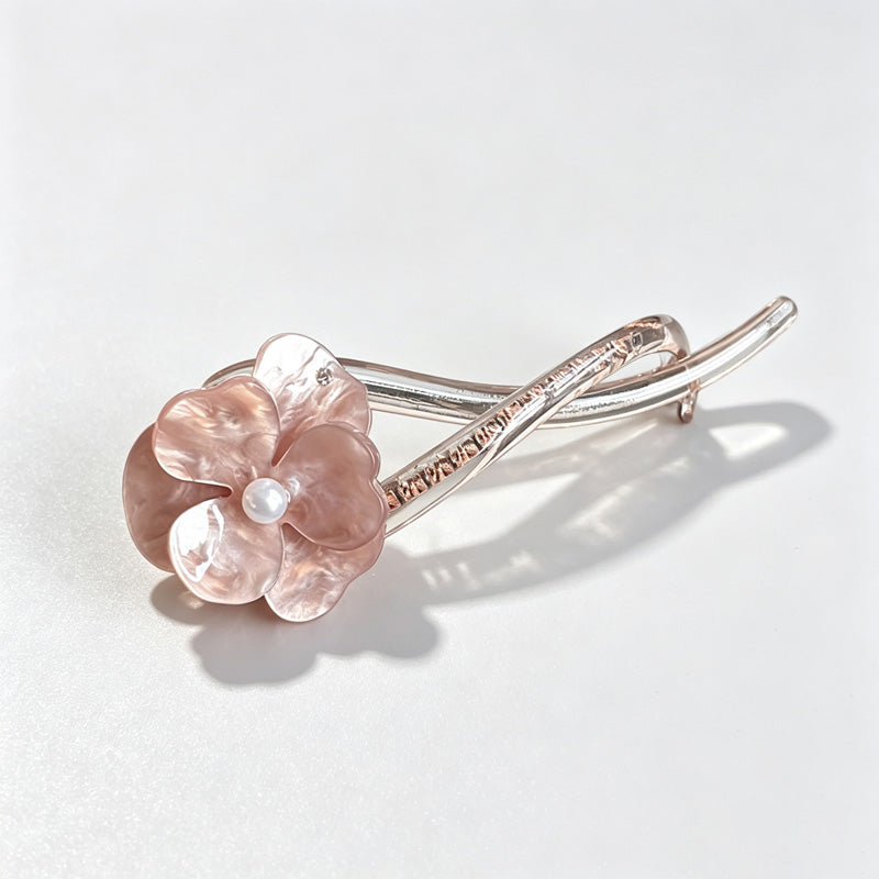 Acrylic Camellia Twist Hair Clip