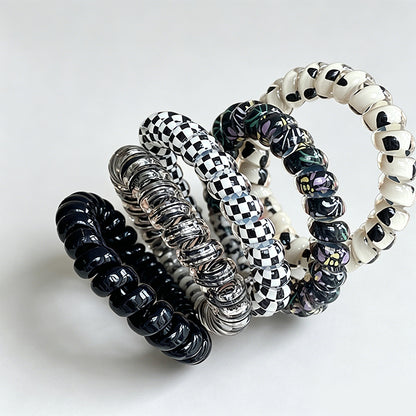 Refined Floral Telephone Wire High Hair Tie