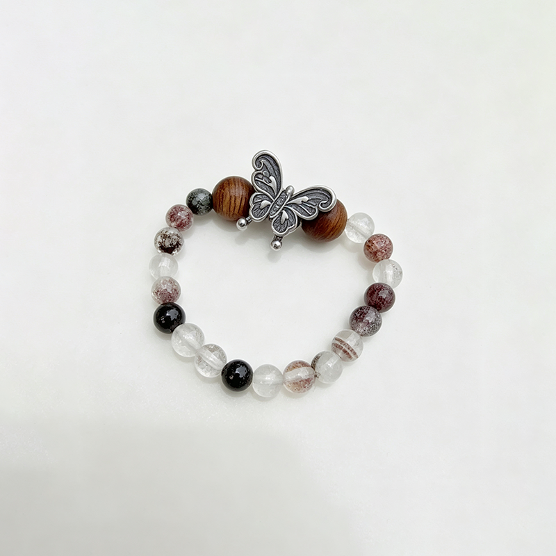 Wooden Clear Stretch Beaded Ring