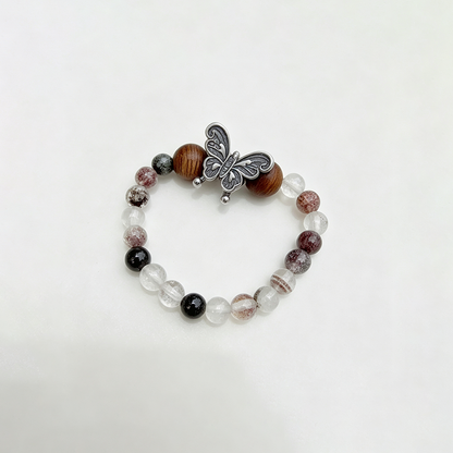 Wooden Clear Stretch Beaded Ring