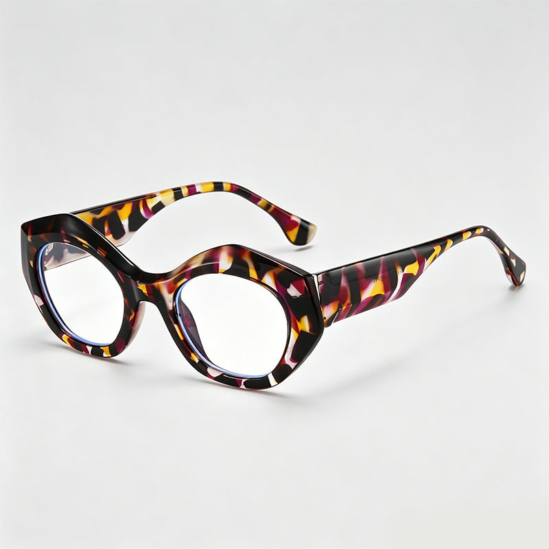 Irregular Polygon Tortoiseshell Frame Trendy Cat Eye Sunglasses