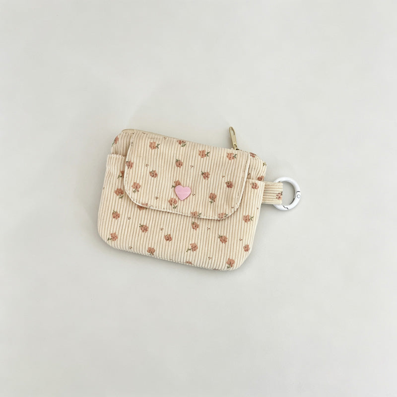 Floral Corduroy Wallet Card Holder