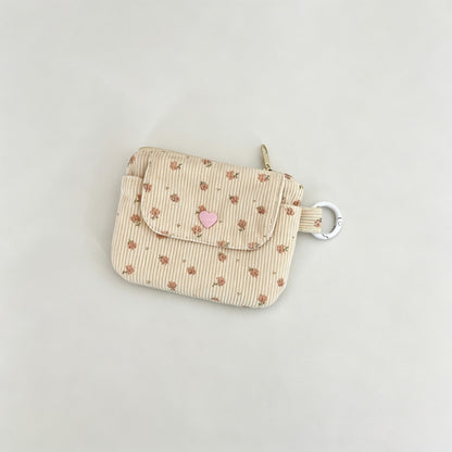 Floral Corduroy Wallet Card Holder