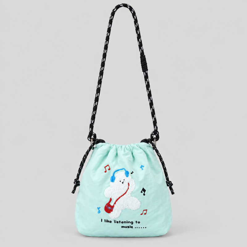 Nylon Drawstring Crossbody Bag