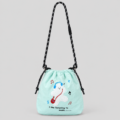 Nylon Drawstring Crossbody Bag