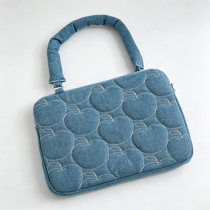 Denim Embroidered Handheld Laptop Sleeve