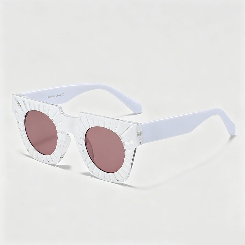 Sunburst Cutout Square PC Fashion Sunglasses
