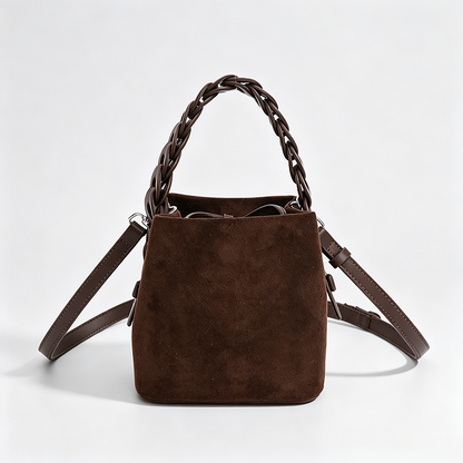 Braided Crossbody Bucket Handle Bag