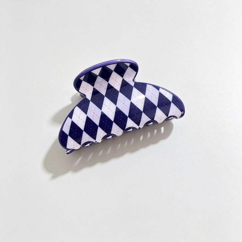 Argyle Diamond Print Hair Claw