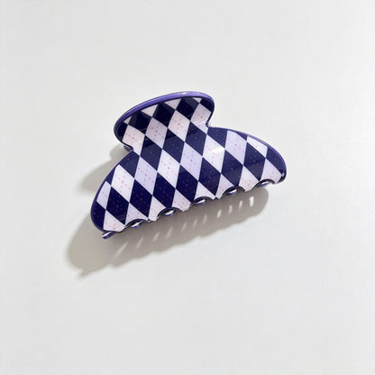 Argyle Diamond Print Hair Claw
