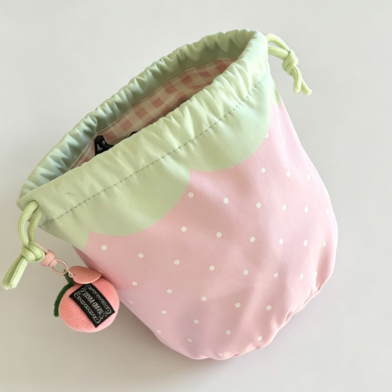 Strawberry Drawstring Storage Pouch