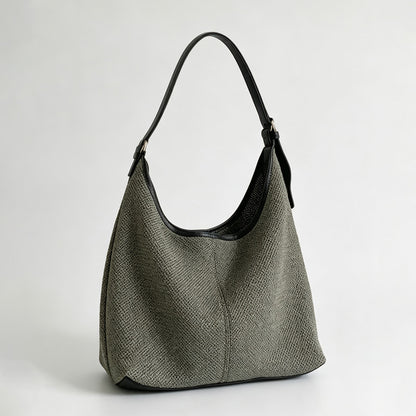 Striped Knit Shoulder Tote