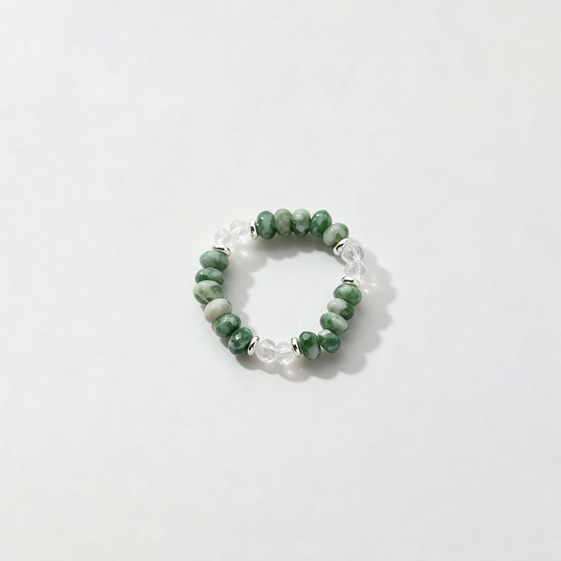 Faux Pearl Crystal Stretch Ring