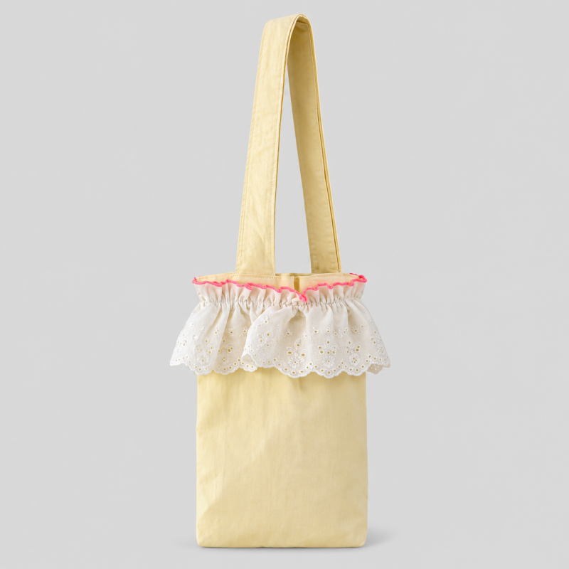 Floral Lace Trim Shoulder Handle Bag