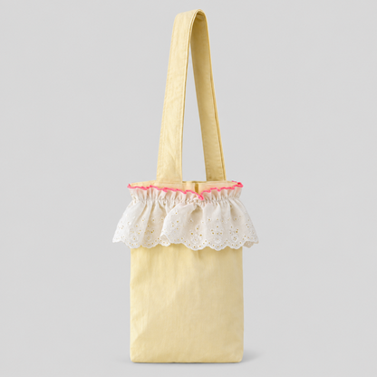 Floral Lace Trim Shoulder Handle Bag