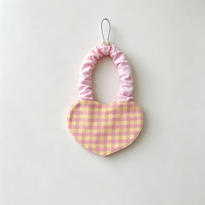 Heart Shape Plaid Hanging Hand Towel