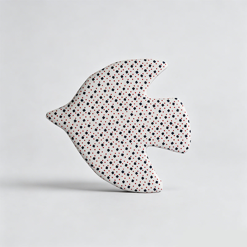 Decorative Cotton Blend Bird-Shaped Floral Fabric Coaster
