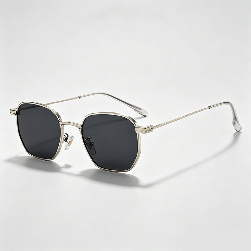 Slim Metal Irregular Rectangle Retro Sunglasses