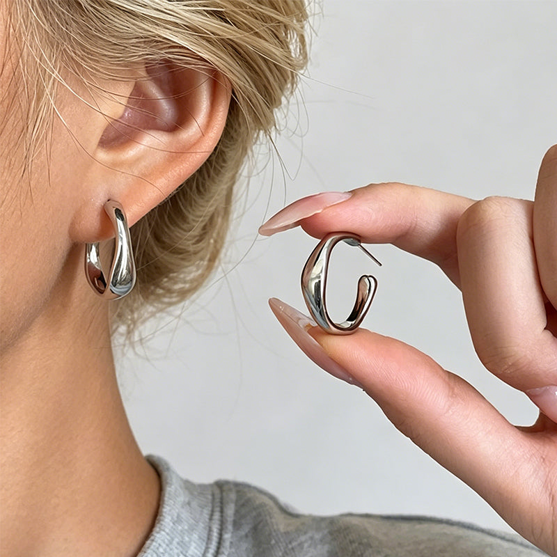 Modern Minimalist Plain Hoop A - Shopdayla Wholesale - #0658