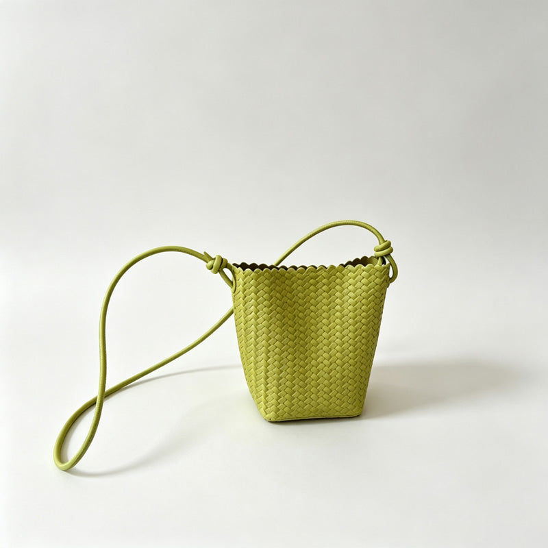 Woven Bucket Crossbody Bag