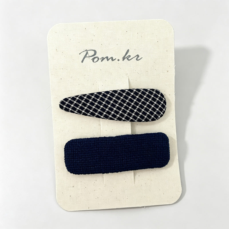 Grid Bow Hair Clips