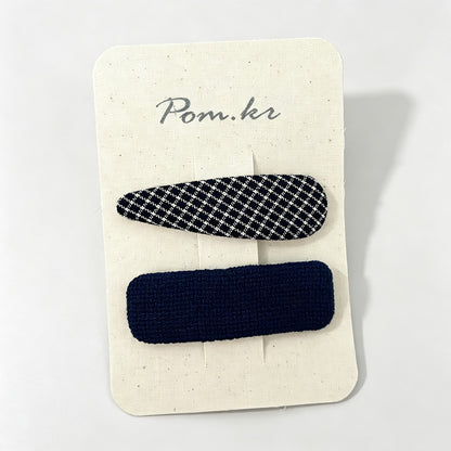 Grid Bow Hair Clips