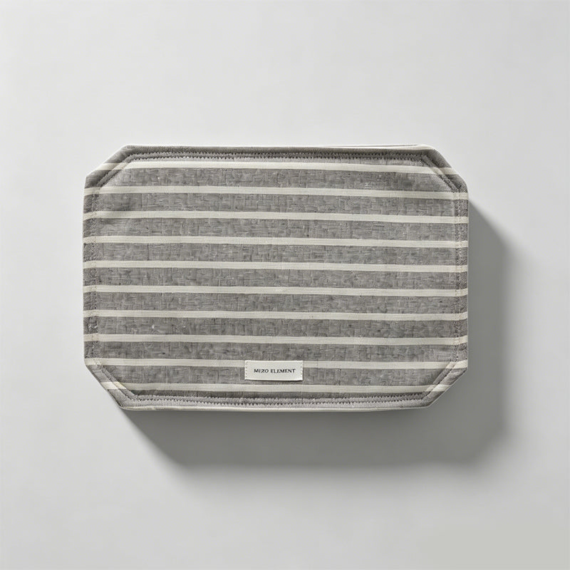 Striped Linen Blend Fabric Placemat & Coaster