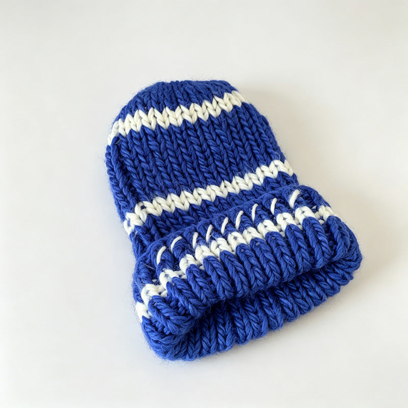 Striped Chunky Knit Beanie