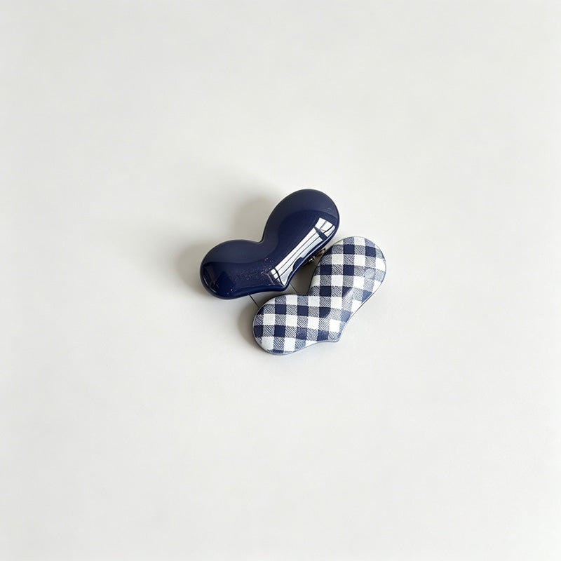Plaid Alligator Hair Clip 2‑Piece Set