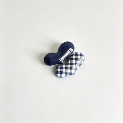 Plaid Alligator Hair Clip 2‑Piece Set