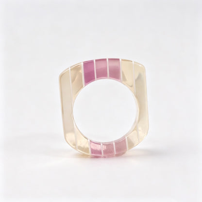 Rainbow Stripe Resin Ring