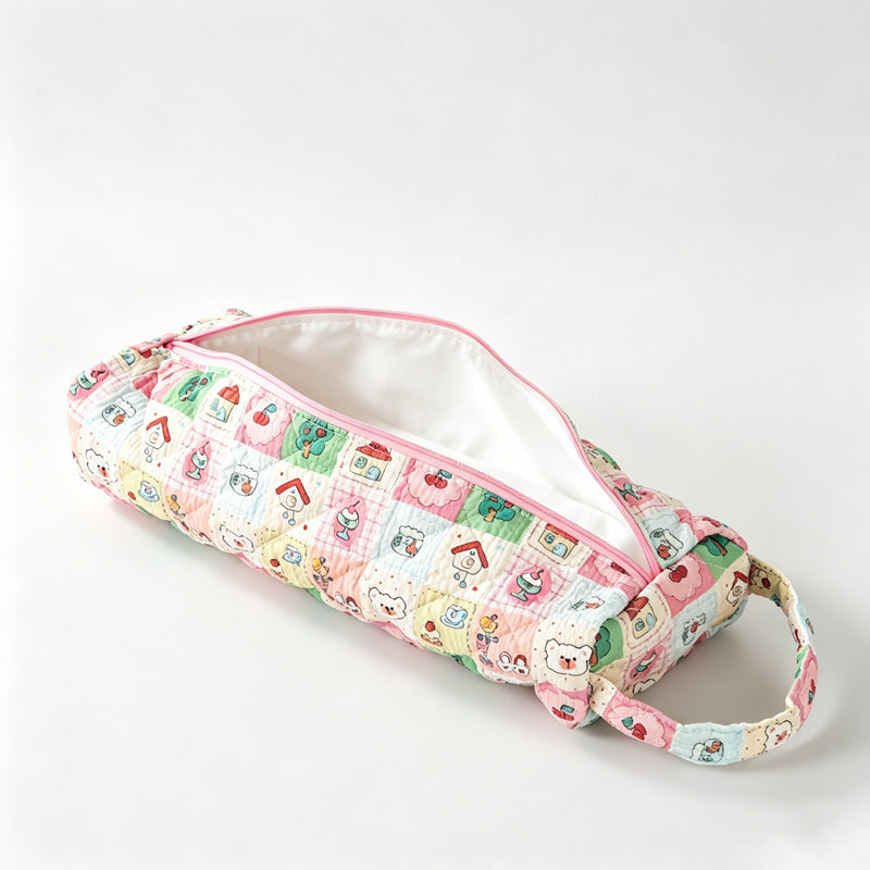Quilted Floral Storage Pouch