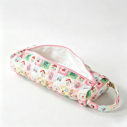 Quilted Floral Storage Pouch