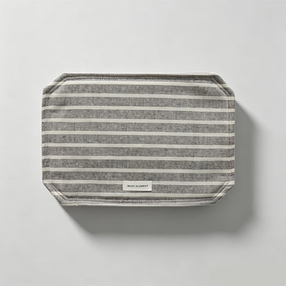 Striped Linen Blend Fabric Placemat & Coaster
