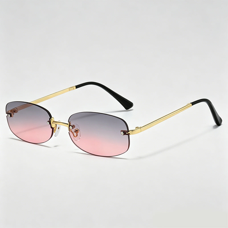 Rimless Oval Y2K Millennium Retro Sunglasses