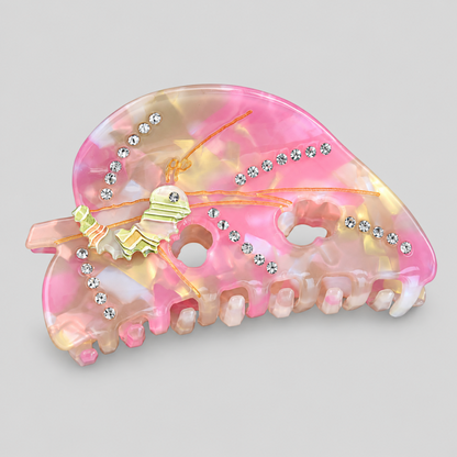 Rhinestone Leaf Shape Hair Claw Clip