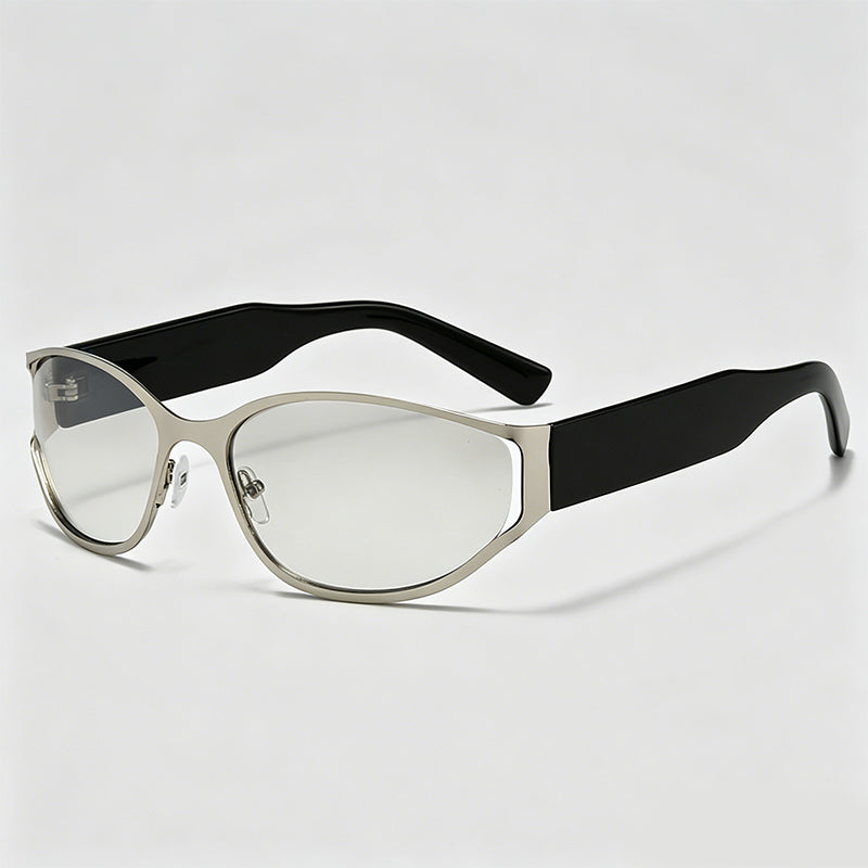 Hollow Oval Metal Y2K Women Sunglasses